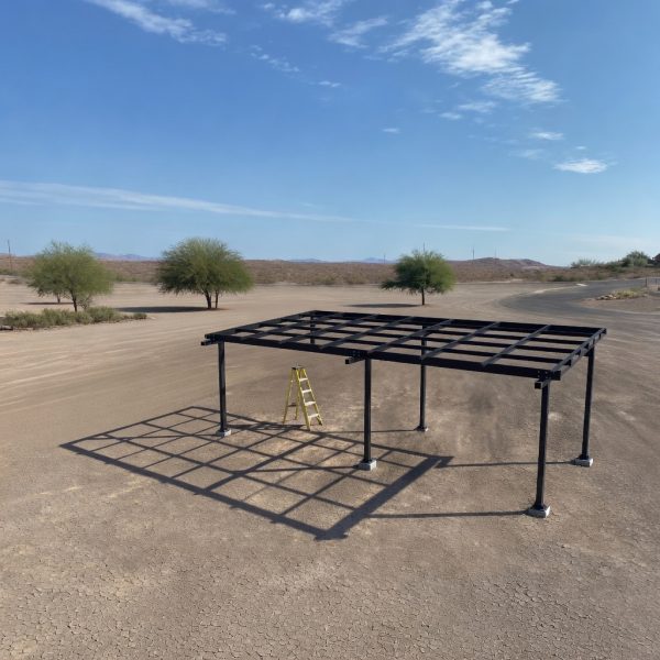 Steel Solar 2-Car Carport/Gazebo - Black, Panels Sold Separately, Solar Ready, Outdoor