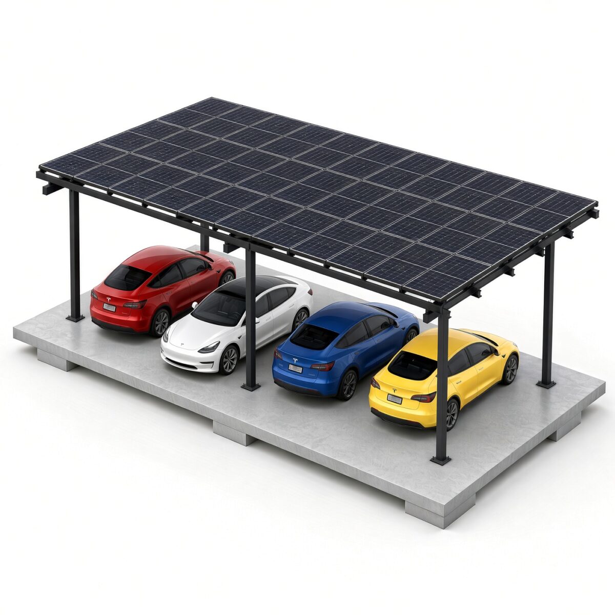 Steel Solar 2-Car Carport (Wide-Bay) – Black 27-Panel Ready Structure (Panels Sold Separately) - Image 2