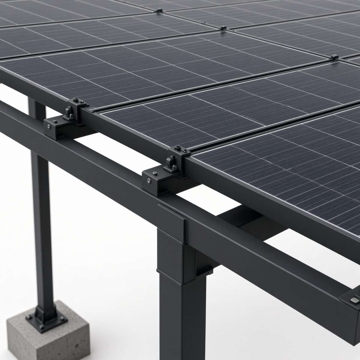Steel Solar 2-Car Carport (Wide-Bay) – Black 27-Panel Ready Structure (Panels Sold Separately) - Image 6