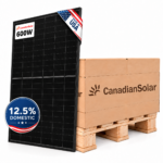 Canadian Solar TOPBiHiKu6 600W Bifacial Dual-Glass Solar Panels – 27 Panel Pallet (CS6.2-66TB-600HR) – 12.5% Domestic Content