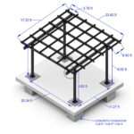 Steel Solar 2-Car Carport/Gazebo – Black, 3×6 Panel Ready, Outdoor, Panels Sold Separately