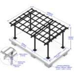 Steel Solar 3-Car Carport – Black 27-Panel Ready Structure (Panels Sold Separately)