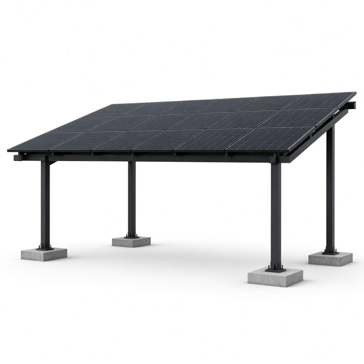 Steel Solar 2-Car Carport/Gazebo – Black, 3×6 Panel Ready, Outdoor, Panels Sold Separately - Image 3