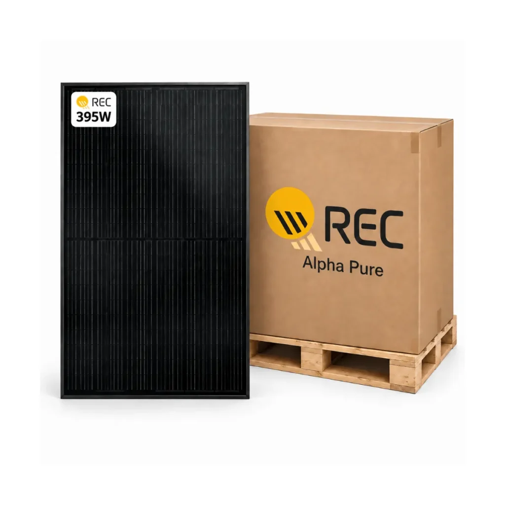 REC Alpha Pure 395W Heterojunction Solar Pallets